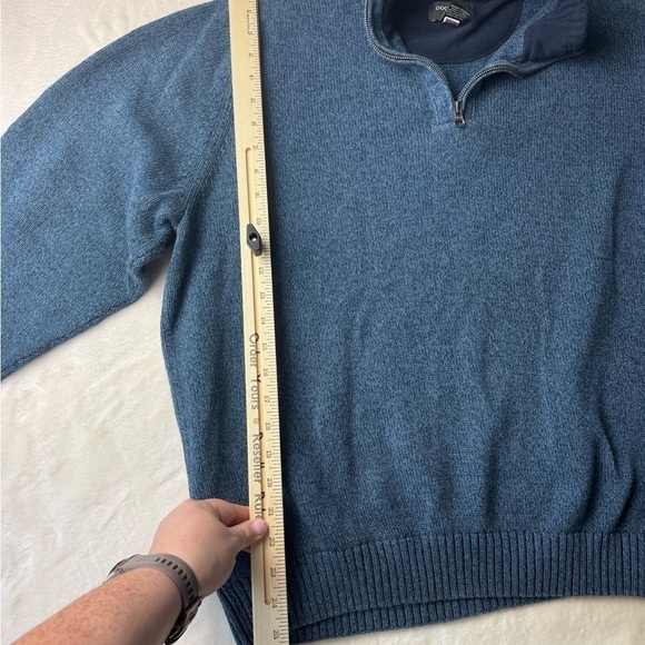Dockers Quarter Zip Sweater XXL Men’s Cotton Blue Classic Preppy professional - Picture 4 of 14
